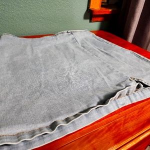 Faded denim skirt